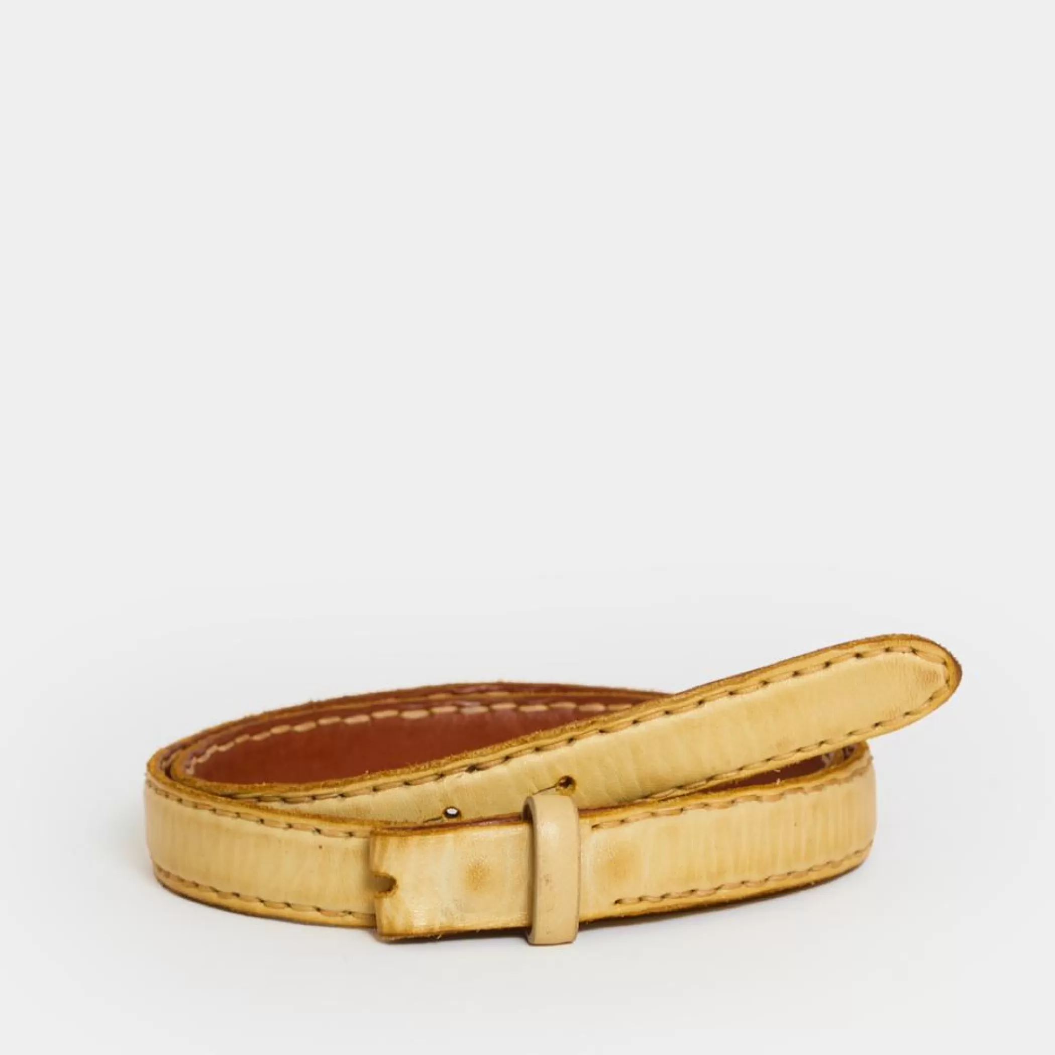 Reptile's House Belts>Antibes-Leather Belt Yellow