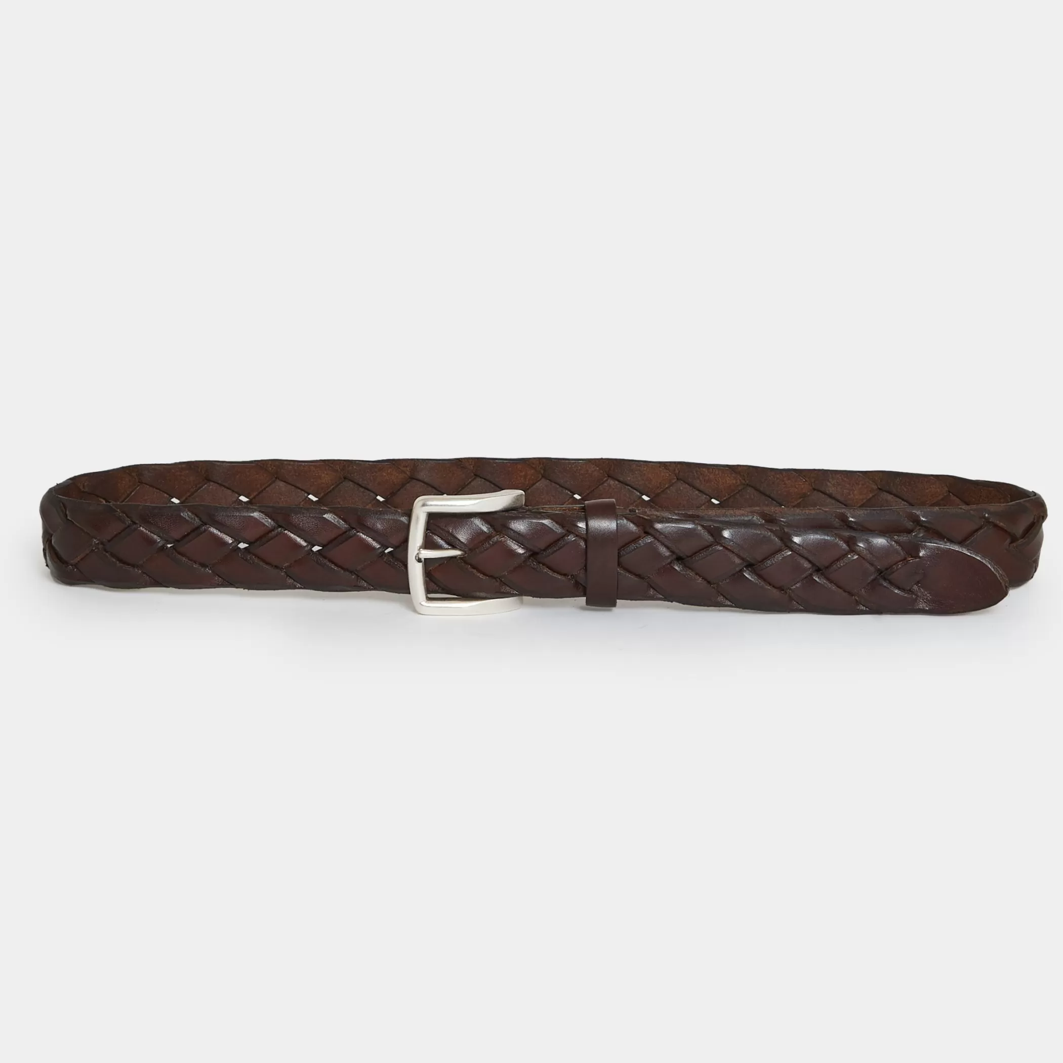 Reptile's House Belts>Bild-Braided Leather Belt Brown
