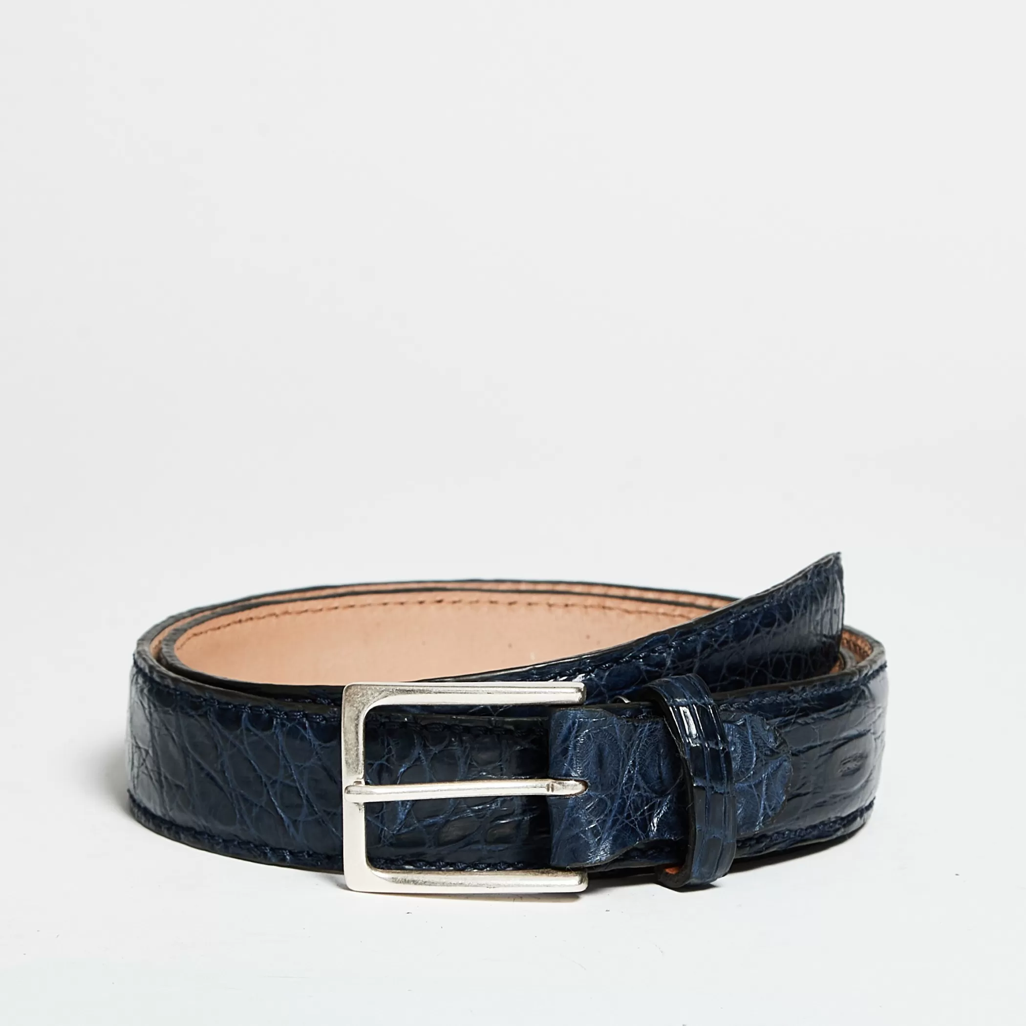 Reptile's House Belts>Gyor-Matt Crocodile Hip Belt Night Blue