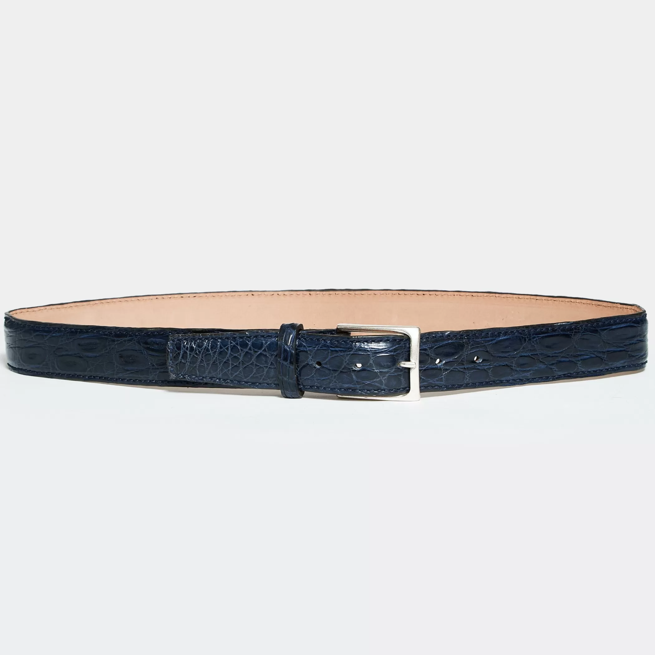 Reptile's House Belts>Gyor-Matt Crocodile Hip Belt Night Blue