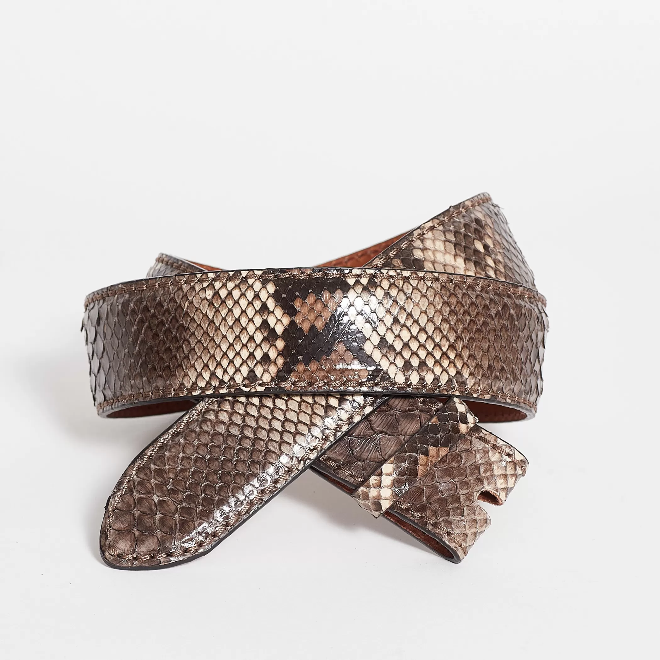Reptile's House Belts>Jean-Python Belt Brown