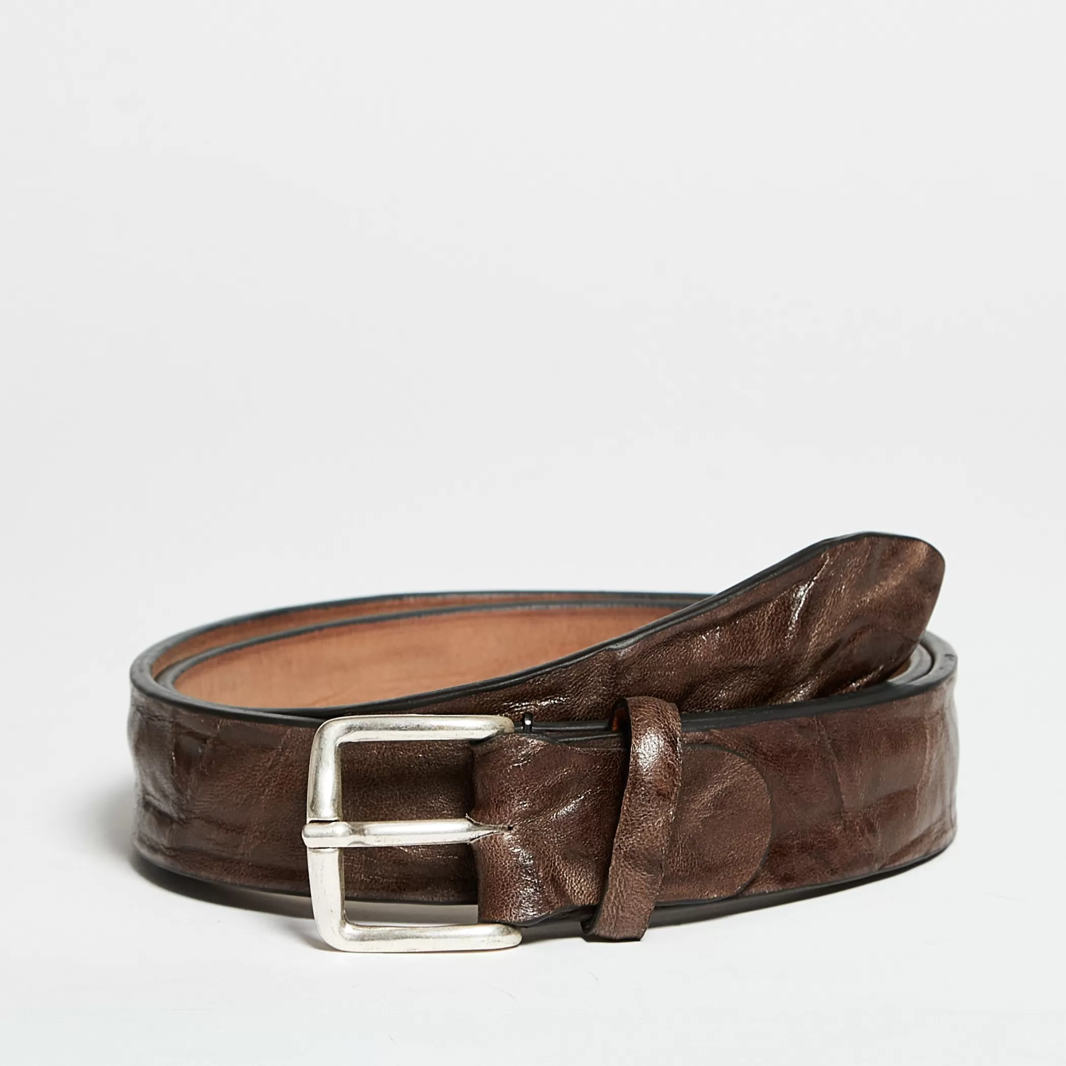 Reptile's House Belts>Oakland-Leather Belt Brown
