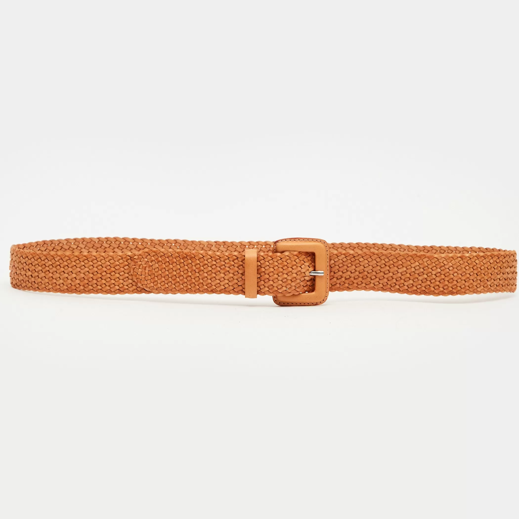 Reptile's House Belts>Oia-Braided Leather Belt Orange