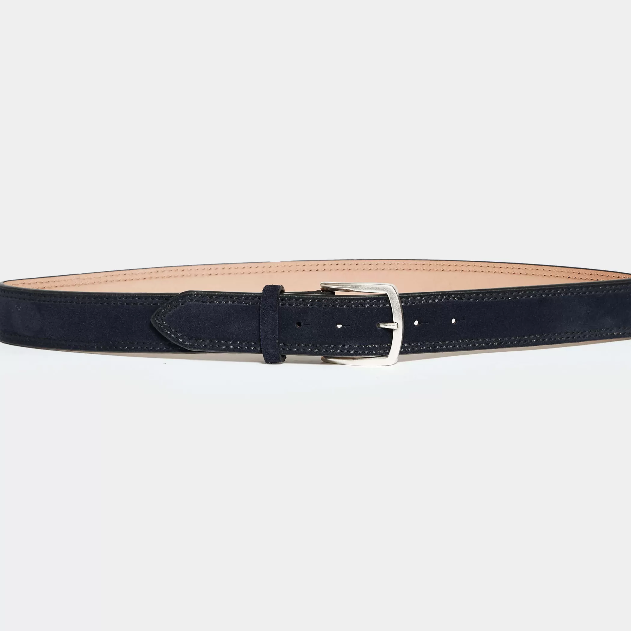Reptile's House Belts>Raisen-Double Stitched Suede Belt