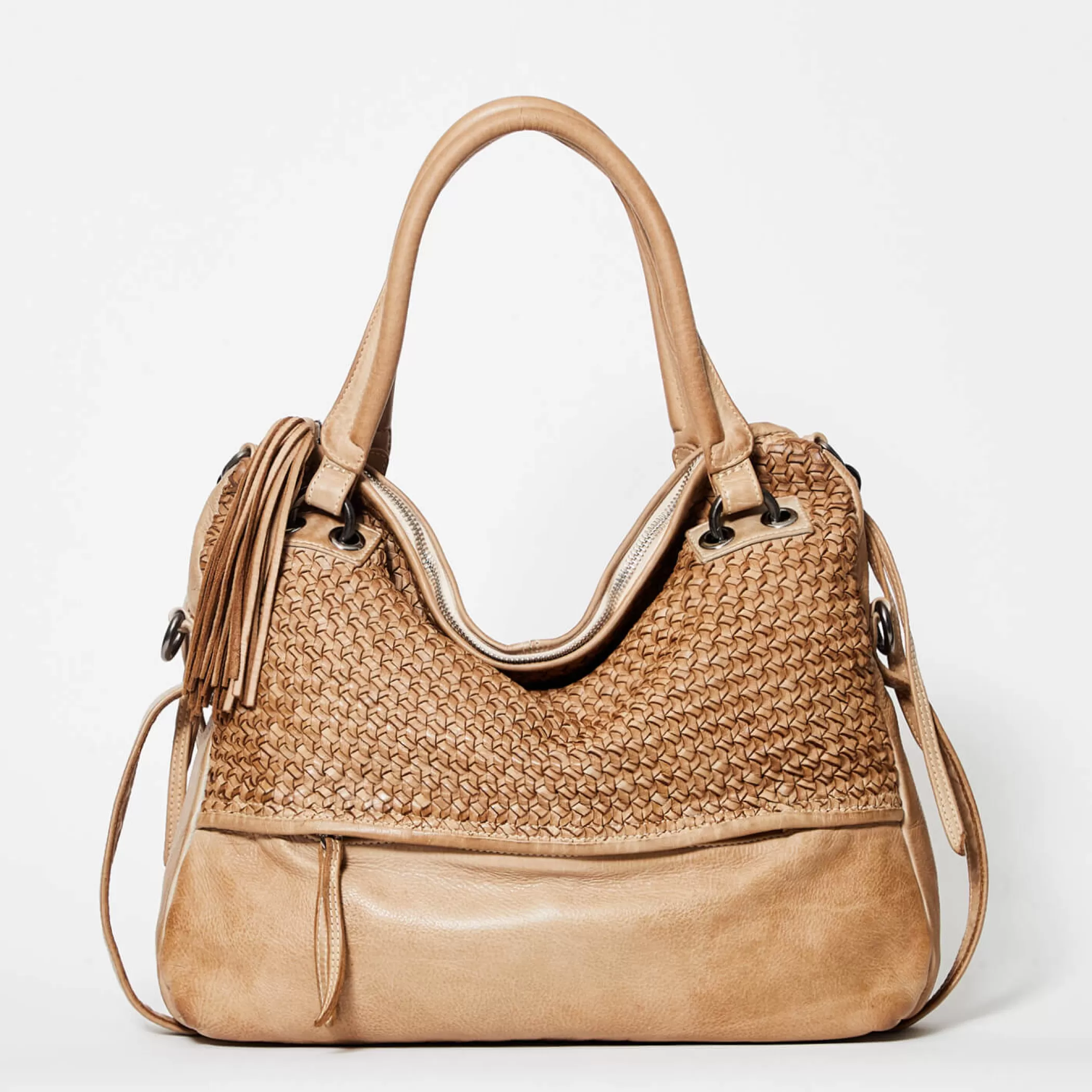 Reptile's House Bags>Ravello-Walnut Shoulder Bag