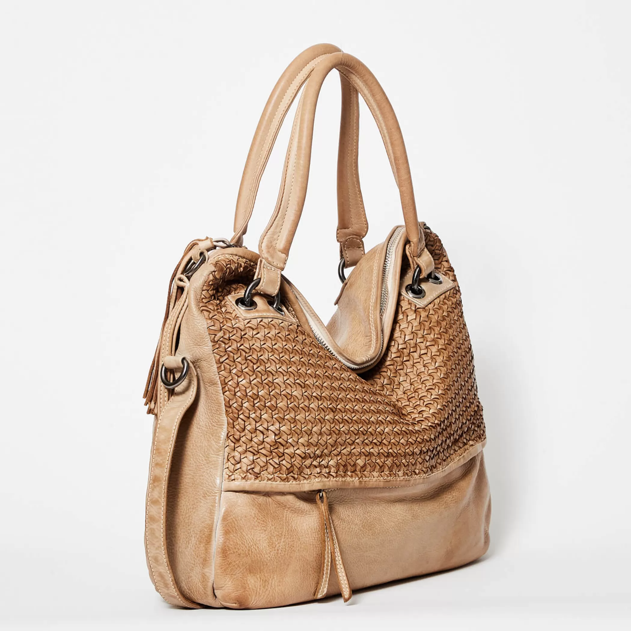 Reptile's House Bags>Ravello-Walnut Shoulder Bag