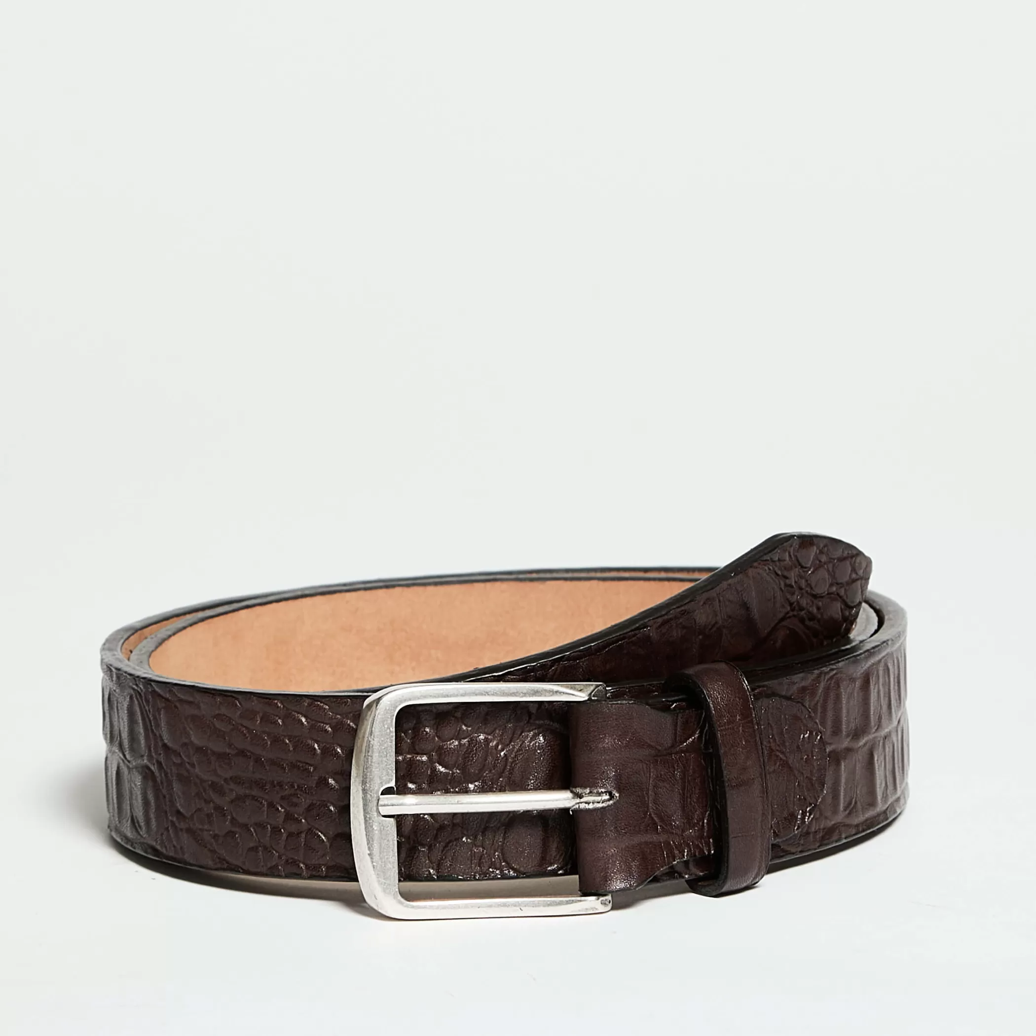 Reptile's House Belts>Rio-Crocodile-Back Printed Leather Belt