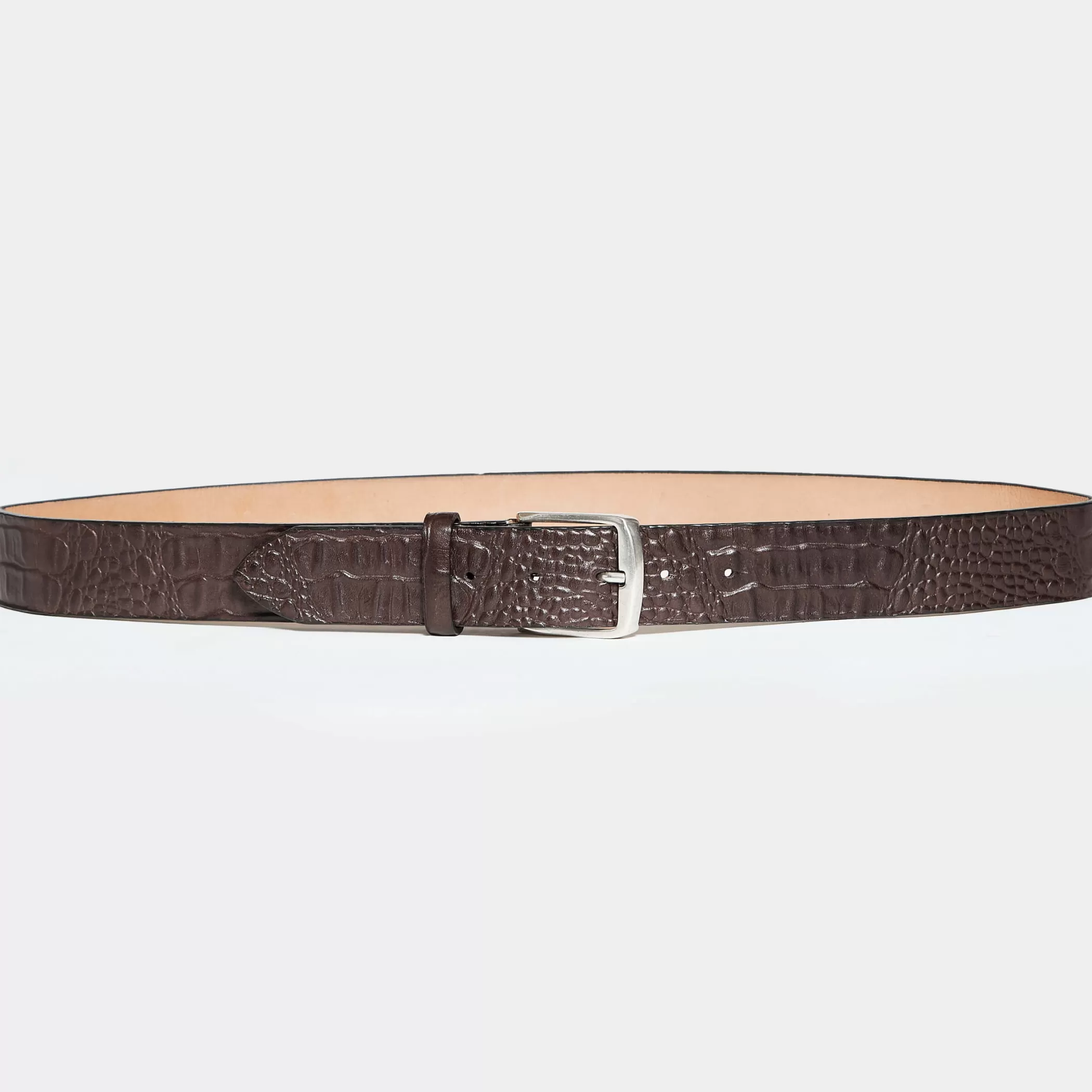 Reptile's House Belts>Rio-Crocodile-Back Printed Leather Belt