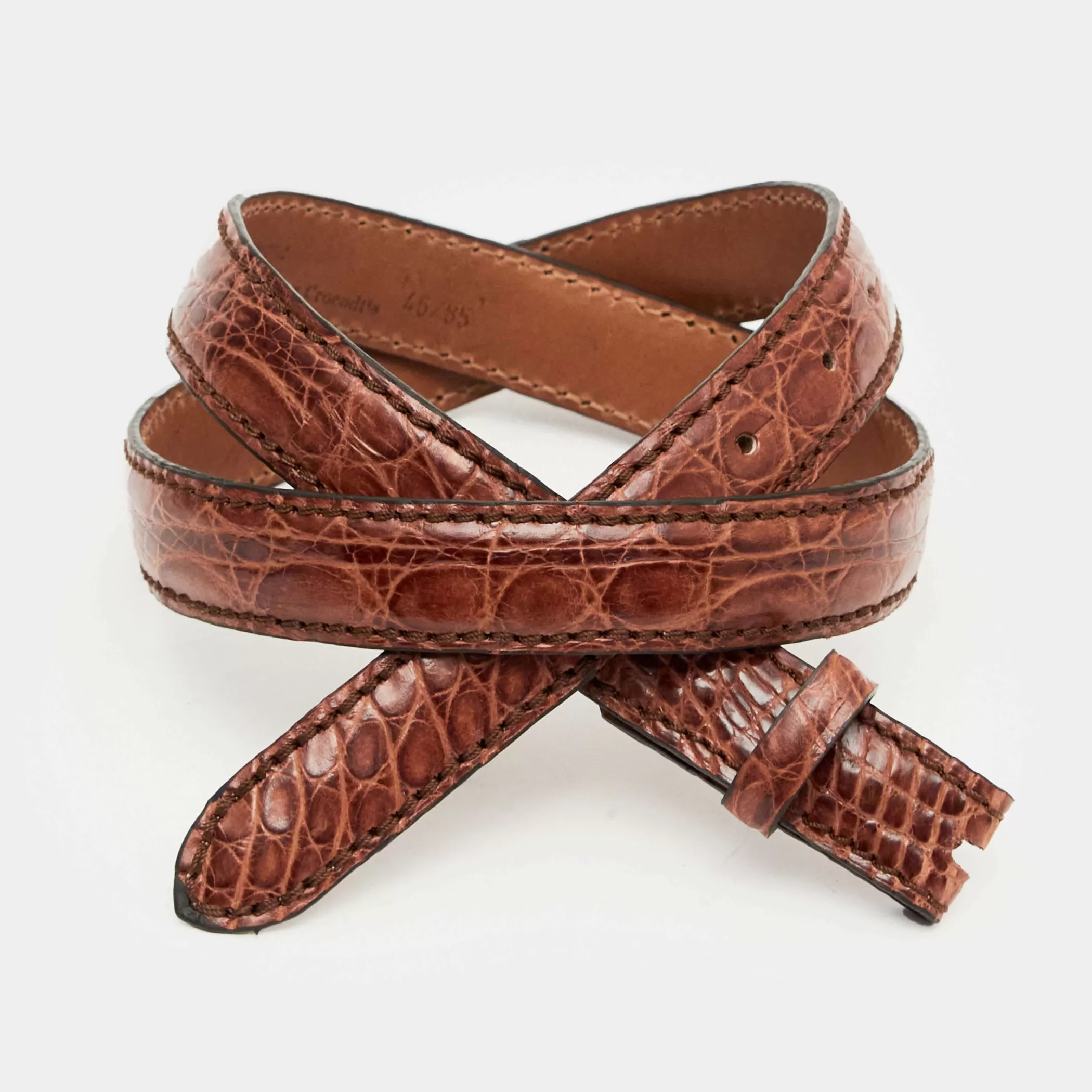 Reptile's House Belts>Sabrina-Crocodile Belt Brown