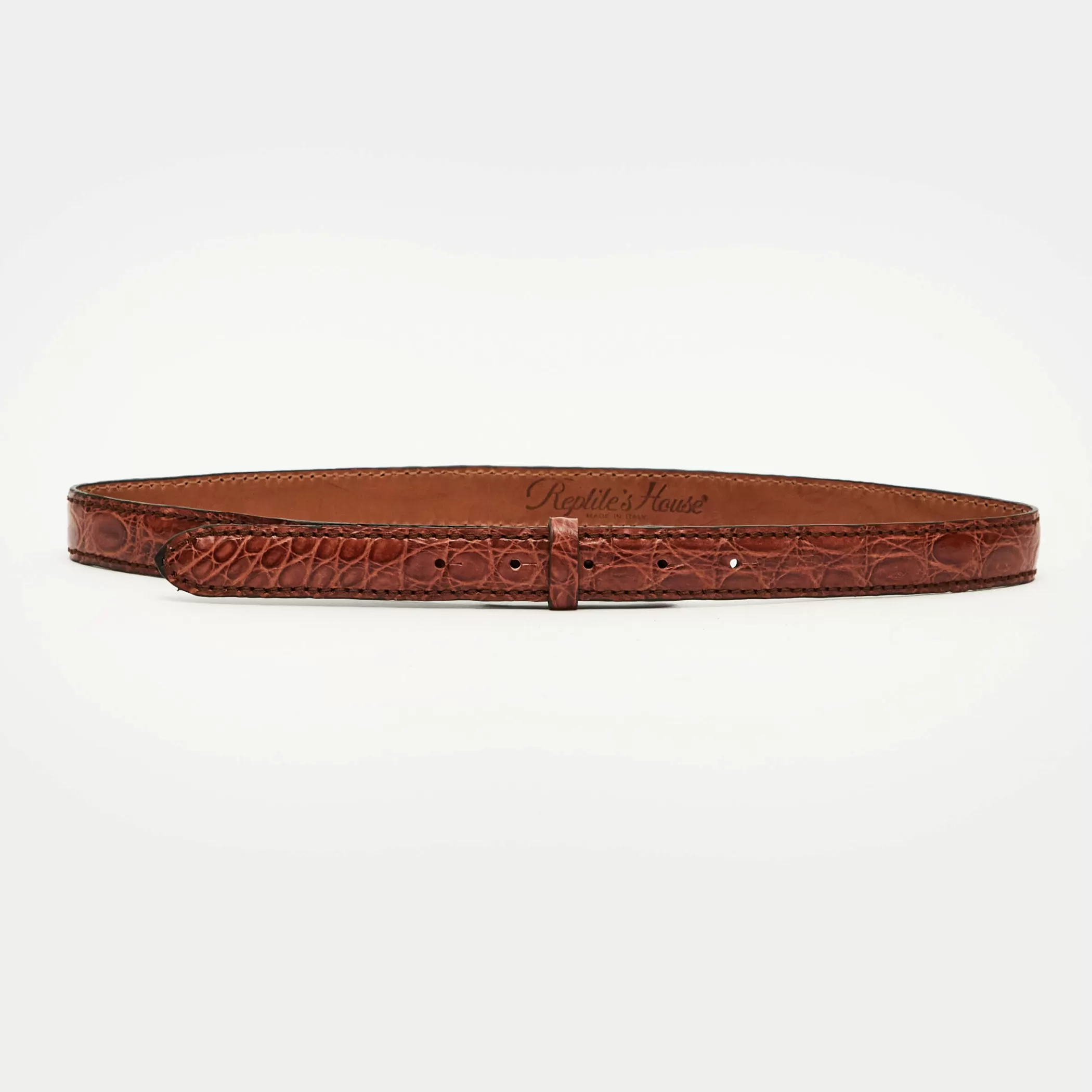 Reptile's House Belts>Sabrina-Crocodile Belt Brown