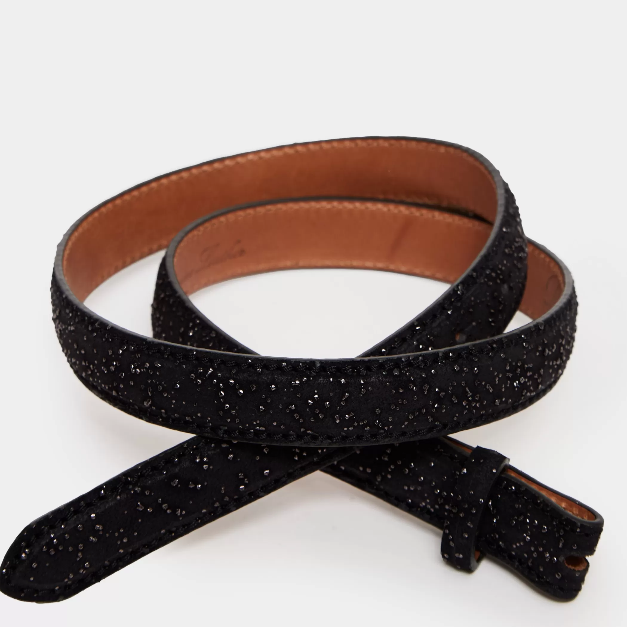 Reptile's House Belts>Synna-Leather Belt With Rhinestones