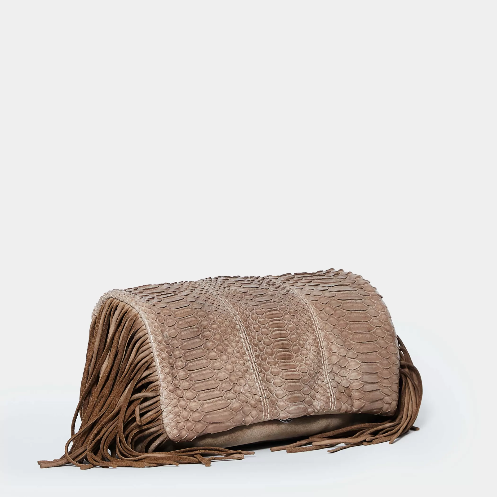 Reptile's House Bags>Tamara-Walnut Clutch
