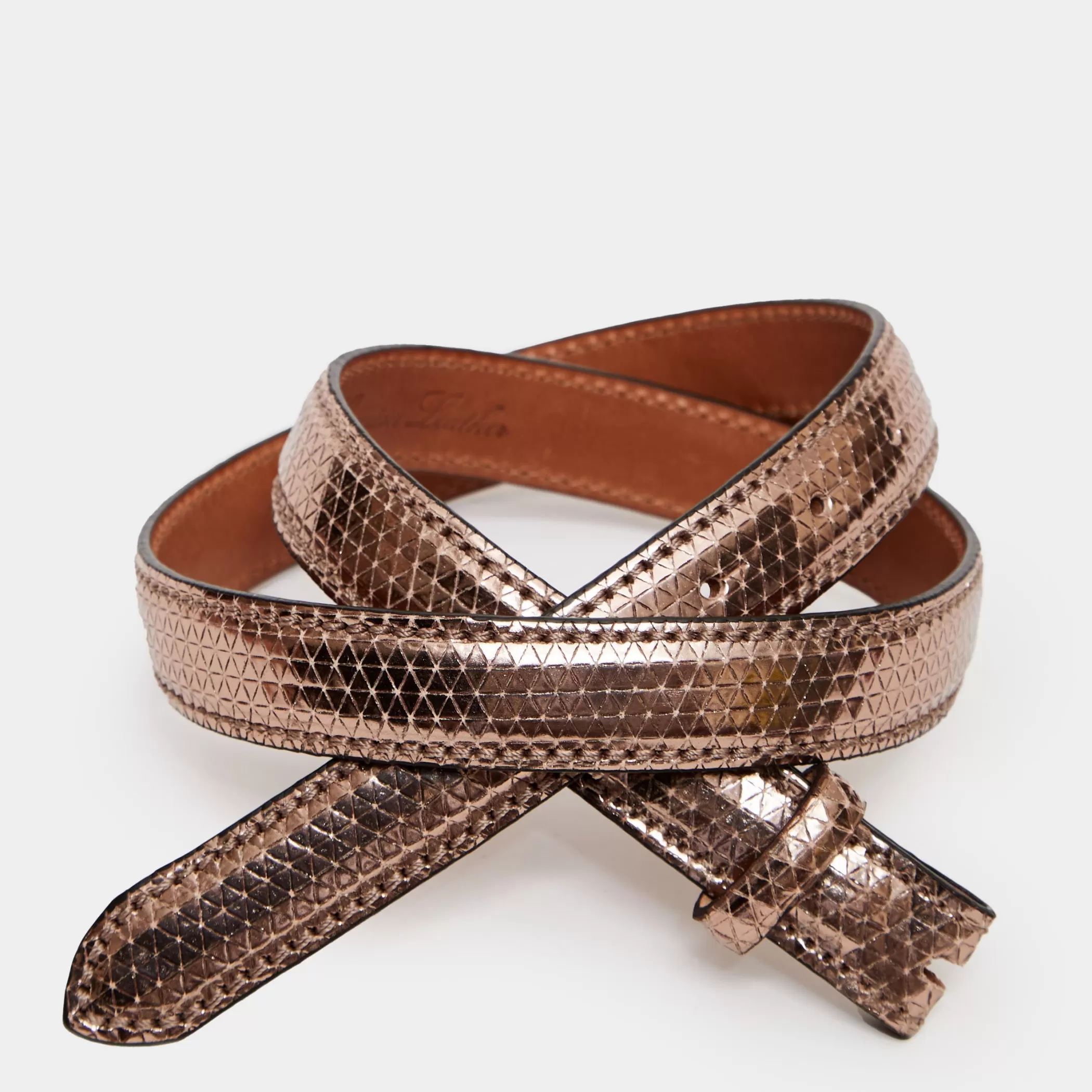Reptile's House Belts>Tove-Engraved Leather Belt