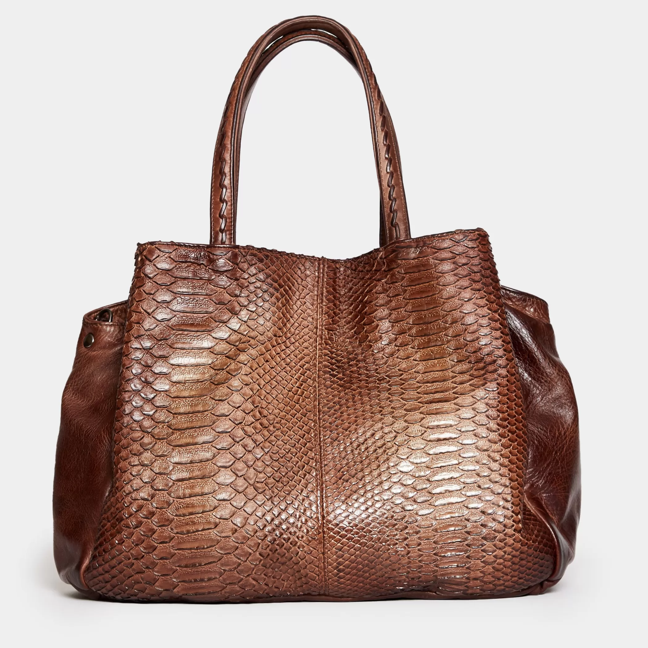 Reptile's House Bags>Vivienne Pitone-Handbag Amber