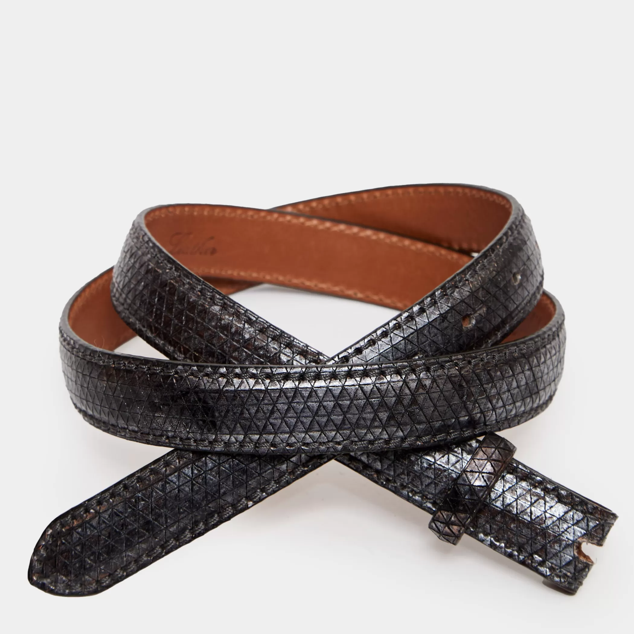 Reptile's House Belts>Ylwa-Engraved Leather Belt